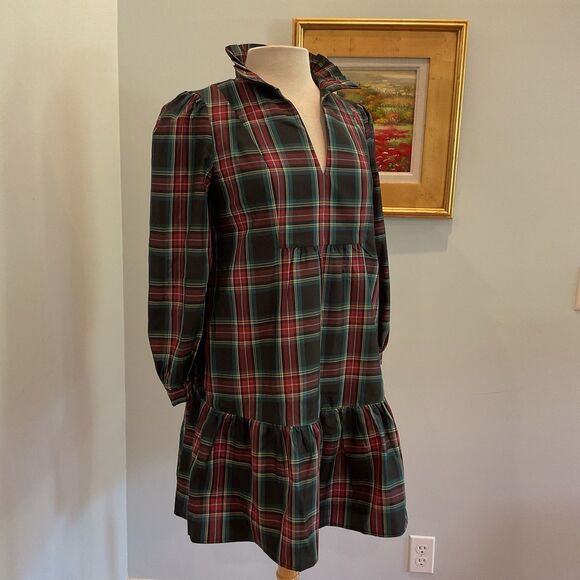 Tuckernuck Palmerston Dress Highland Tartan Plaid Ruffle Neck Small NEW - Picture 5 of 10